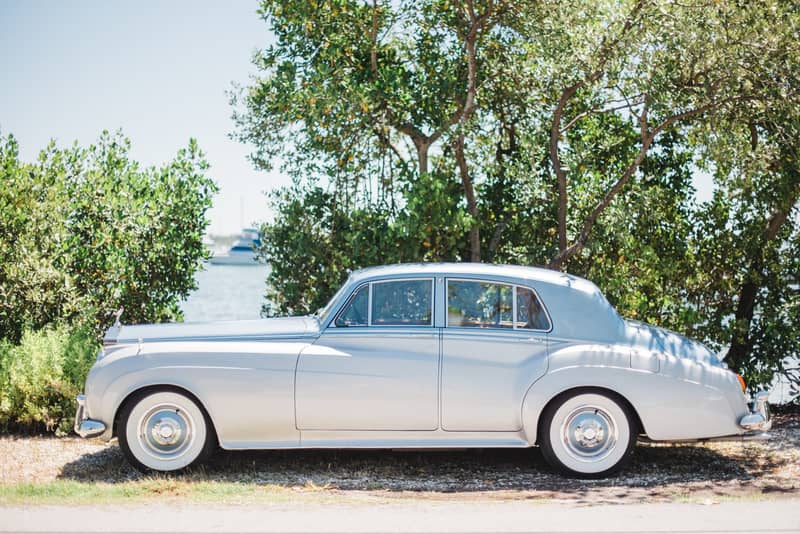 1959 Rolls-Royce Silver Cloud — silver two-tone vintage Rolls-Royce wedding car in Dallas